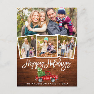 Wood Brush Script Truck 4 Foto Feestdagen Briefkaart