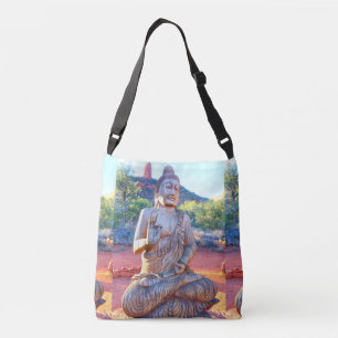Wood buddha standbeeld crossbody tas