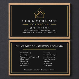 Wood Building Construction Business Card  Visitekaartje