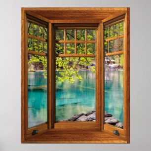 Wood-buisverlichting - Calming Lake Poster