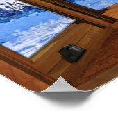 Wood-buisverlichting vers sneeuwoppervlak poster (Hoek)