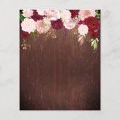 Wood Burgundy Blush roze roze roze roze roze rozen Flyer (Achterkant)