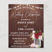 Wood Burgundy Blush roze roze roze roze roze rozen Flyer (Voorkant)