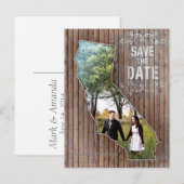 Wood California slaat de datum op Aankondigingskaart (Voorkant / Achterkant)