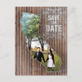  Wood California slaat de datum op Aankondigingskaart (Voorkant)