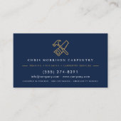 Wood Carpentry Service Hammer Saw QR Code Visitekaartje (Voorkant)