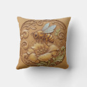 Wood carving effect Throw Cushion Kussen (Achterkant)