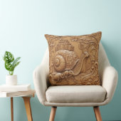 Wood carving effect Throw Cushion snail and ant Kussen (Stoel)
