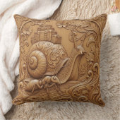 Wood carving effect Throw Cushion snail and ant Kussen (Deken)