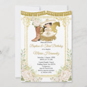 Wood Charro White Baptism & Third Birthday Kaart (Voorkant)