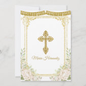 Wood Charro White Baptism & Third Birthday Kaart (Achterkant)