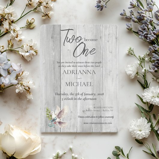 Wood Christelijk Two wordt één met Dove Kaart