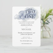 Wood Christelijk Two wordt één Waterverf blauw Kaart (Staand voorkant)