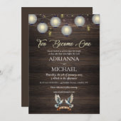 Wood Christian Religious Wedding Invitation Kaart (Voorkant / Achterkant)