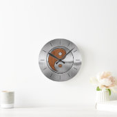 Wood Chrome Yang Ronde Klok (Huis)