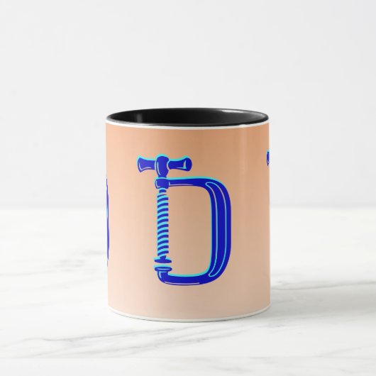 Wood Clamp Blue Koffiemok (Midden)