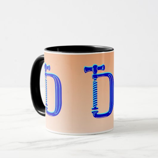 Wood Clamp Blue Koffiemok (Voorkant links)