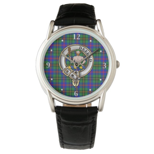 Wood Clan Badge & Tartan Horloge (Voorkant)