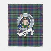 Wood Clan Badge Tartan Plaid Fleece Deken (Voorkant)