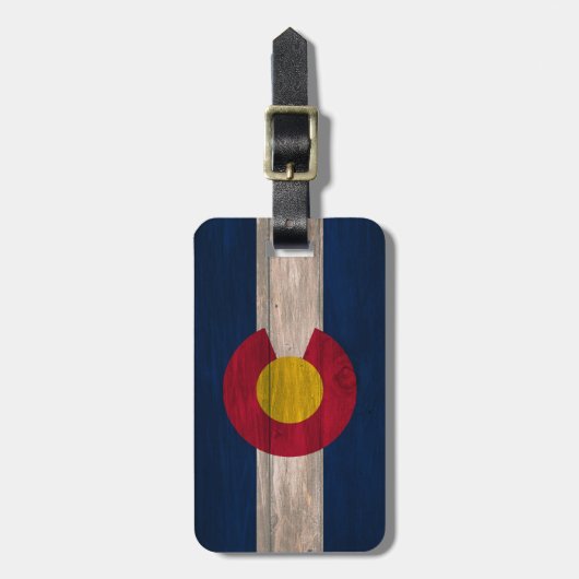 Wood Colorado vlag bagagelabel (Voorkant verticaal)