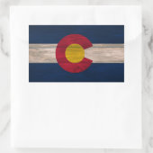 Wood Colorado vlag rechthoek stickers (Tas)