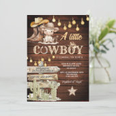 Wood Cowboy Boots & Cactus Baby Shower Kaart (Staand voorkant)