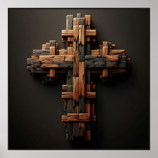 Wood Cross Art Poster (Voorkant)