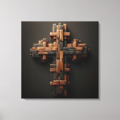 Wood Cross Canvas Art Afdruk (Voorkant)