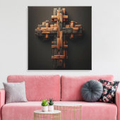 Wood Cross Canvas Art Afdruk (Insitu (Woonkamer))