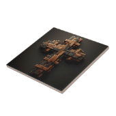 Wood Cross Keramische Tegel Tegeltje (Zijkant)