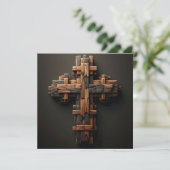 Wood Cross Wenskaart (Staand voorkant)