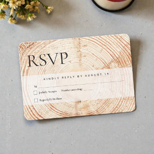Wood Cut Slice Mail in een rustieke bruiloft RSVP Kaartje