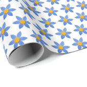 Wood Daisy Flowers op White Cadeaupapier (Rol Hoek)