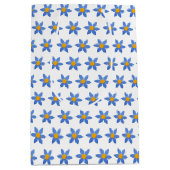 Wood Daisy Flowers op White Medium Cadeauzakje (Voorkant)
