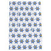 Wood Daisy Flowers op White Medium Cadeauzakje (Achterkant)