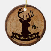 Wood Deer Silhouette Keramisch Ornament (Voorkant)