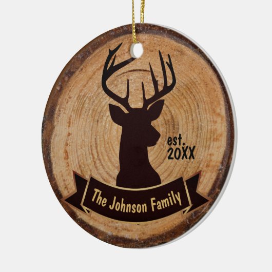 Wood Deer Silhouette Keramisch Ornament (Links)