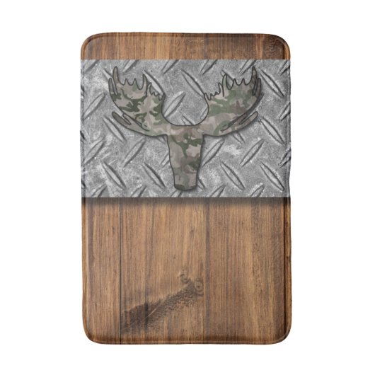 Wood Diamond Bord Camouflage Deer Head Badmat (Voorkant Verticaal)