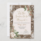 Wood Dit is het seizoen om te trouwen Kerstmis Blo Kaart (Voorkant)