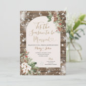 Wood Dit is het seizoen om te trouwen Kerstmis Blo Kaart (Staand voorkant)