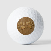 Wood Dog Paw Prints Golfballen (Voorkant)
