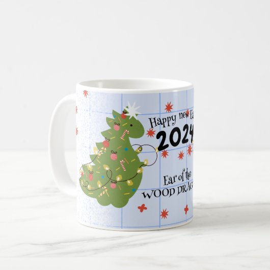 Wood Dragon Blue Koffiemok (Voorkant links)