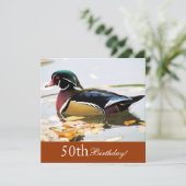 Wood Duck 50th Birthday Party Invitation Kaart (Staand voorkant)