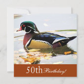 Wood Duck 50th Birthday Party Invitation Kaart (Voorkant)