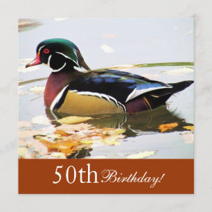 Wood Duck 50th Birthday Party Invitation Kaart
