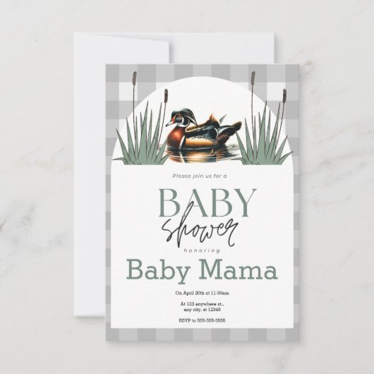 Wood Duck Baby shower Invitation Kaart (Voorkant)