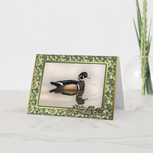 Wood Duck Christmas Kaart (Voorkant)