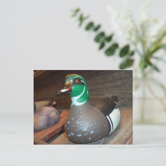 Wood Duck Decoy Briefkaart (Staand voorkant)