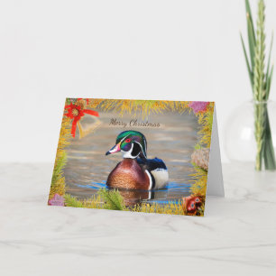 Wood Duck Drake Christmas Kaart