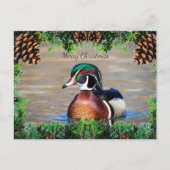 Wood Duck Drake Christmas Kaart (Voorkant)